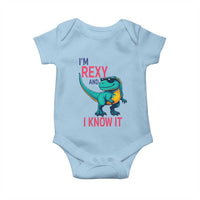 Funny Dinosaur Baby Onesie I Am Rexy And I Know It - Wonder Print Shop