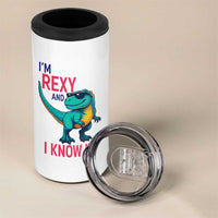 Funny Dinosaur 4 in 1 Can Cooler Tumbler I Am Rexy And I Know It
