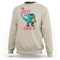 Funny Dinosaur Sweatshirt I Am Rexy And I Know It - Wonder Print Shop