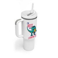 Funny Dinosaur Tumbler With Handle I Am Rexy And I Know It