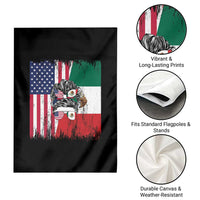 Mexican American Pride Garden Flag Bicultural Heritage Girl Vintage Flag