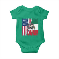 Mexican American Pride Baby Onesie Bicultural Heritage Girl Vintage Flag