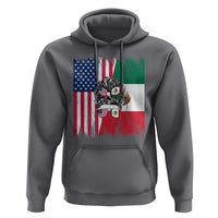 Mexican American Pride Hoodie Bicultural Heritage Girl Vintage Flag