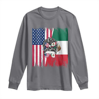 Mexican American Pride Long Sleeve Shirt Bicultural Heritage Girl Vintage Flag