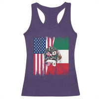 Mexican American Pride Racerback Tank Top Bicultural Heritage Girl Vintage Flag