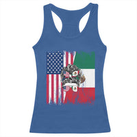 Mexican American Pride Racerback Tank Top Bicultural Heritage Girl Vintage Flag