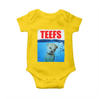 Chihuahua Dog Meme Baby Onesie Funny Horror Movie Poster Dog Teefs - Wonder Print Shop