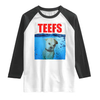 Chihuahua Dog Meme Raglan Shirt Funny Horror Movie Poster Dog Teefs - Wonder Print Shop