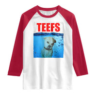 Chihuahua Dog Meme Raglan Shirt Funny Horror Movie Poster Dog Teefs - Wonder Print Shop