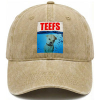 Chihuahua Dog Meme Washed Cotton Baseball Cap Funny Horror Movie Poster Dog Teefs