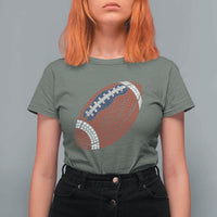 Patriotic Polka Dot Football T Shirt For Women Dot Day Gift