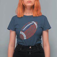 Patriotic Polka Dot Football T Shirt For Women Dot Day Gift