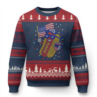 International Dot Day Hotdog Ugly Christmas Sweater Red White Blue Polka Dots