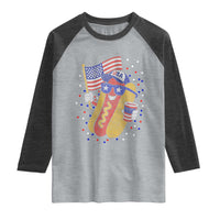 International Dot Day Hotdog Raglan Shirt Red White Blue Polka Dots