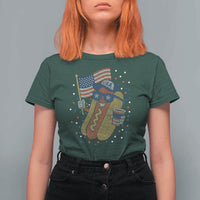 International Dot Day Hotdog T Shirt For Women Red White Blue Polka Dots