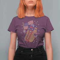 International Dot Day Hotdog T Shirt For Women Red White Blue Polka Dots
