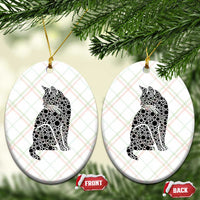 Polka Dot Black Cat Ceramic Ornament International Dot Day Gift