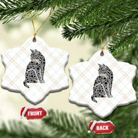 Polka Dot Black Cat Ceramic Ornament International Dot Day Gift