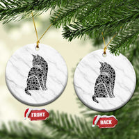 Polka Dot Black Cat Ceramic Ornament International Dot Day Gift