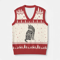 Polka Dot Black Cat V-Neck Knit Sweater Vest International Dot Day Gift