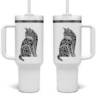 Polka Dot Black Cat Tumbler With Handle International Dot Day Gift