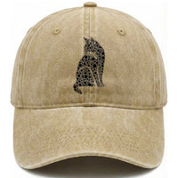 Polka Dot Black Cat Washed Cotton Baseball Cap International Dot Day Gift