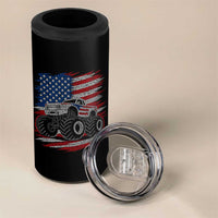 Patriotic Monster Truck Polka Dot 4 in 1 Can Cooler Tumbler Dot Day Gift