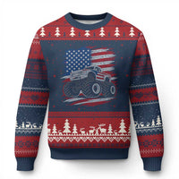 Patriotic Monster Truck Polka Dot Ugly Christmas Sweater Dot Day Gift