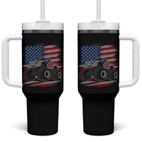 Patriotic Monster Truck Polka Dot Tumbler With Handle Dot Day Gift
