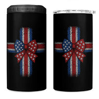 Dot Day Christian 4 in 1 Can Cooler Tumbler Patriotic Polka Dot Cross