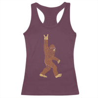 Funny Polka Dot Bigfoot Rock On Racerback Tank Top Dot Day Gift