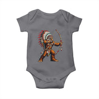 Native American Bigfoot Chief Baby Onesie Forest Warrior Pride Graphic