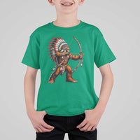 Native American Bigfoot Chief T Shirt For Kid Forest Warrior Pride Graphic