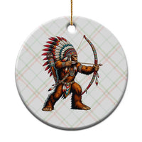 Native American Bigfoot Chief Ceramic Ornament Forest Warrior Pride Graphic