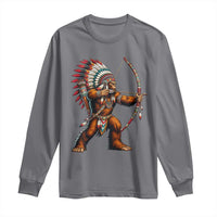 Native American Bigfoot Chief Long Sleeve Shirt Forest Warrior Pride Graphic
