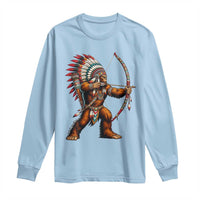 Native American Bigfoot Chief Long Sleeve Shirt Forest Warrior Pride Graphic
