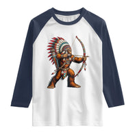 Native American Bigfoot Chief Raglan Shirt Forest Warrior Pride Graphic