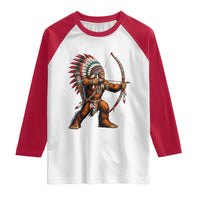 Native American Bigfoot Chief Raglan Shirt Forest Warrior Pride Graphic