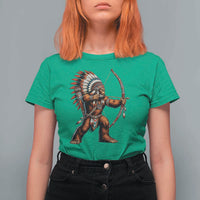 Native American Bigfoot Chief T Shirt For Women Forest Warrior Pride Graphic