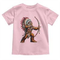 Native American Bigfoot Chief Toddler T Shirt Forest Warrior Pride Graphic