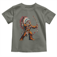 Native American Bigfoot Chief Toddler T Shirt Forest Warrior Pride Graphic