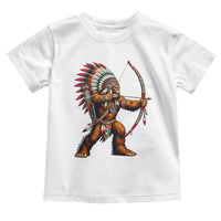 Native American Bigfoot Chief Toddler T Shirt Forest Warrior Pride Graphic