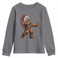 Native American Bigfoot Chief Youth Sweatshirt Forest Warrior Pride Graphic