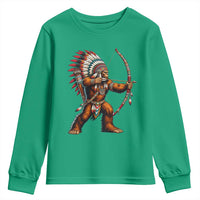 Native American Bigfoot Chief Youth Sweatshirt Forest Warrior Pride Graphic