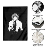 Bigfoot Native American Chief Garden Flag Hunting Spear Warrior Graphic