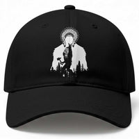 Bigfoot Native American Chief Baseball Cap Hunting Spear Warrior Graphic