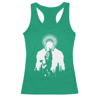 Bigfoot Native American Chief Racerback Tank Top Hunting Spear Warrior Graphic