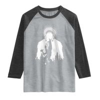 Bigfoot Native American Chief Raglan Shirt Hunting Spear Warrior Graphic