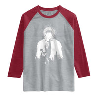Bigfoot Native American Chief Raglan Shirt Hunting Spear Warrior Graphic