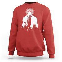 Bigfoot Native American Chief Sweatshirt Hunting Spear Warrior Graphic